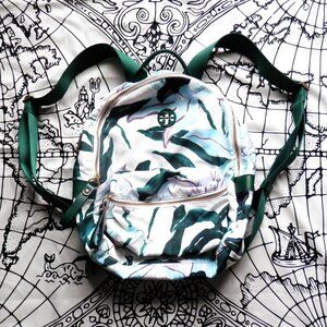Tory Burch Green and White Backpack